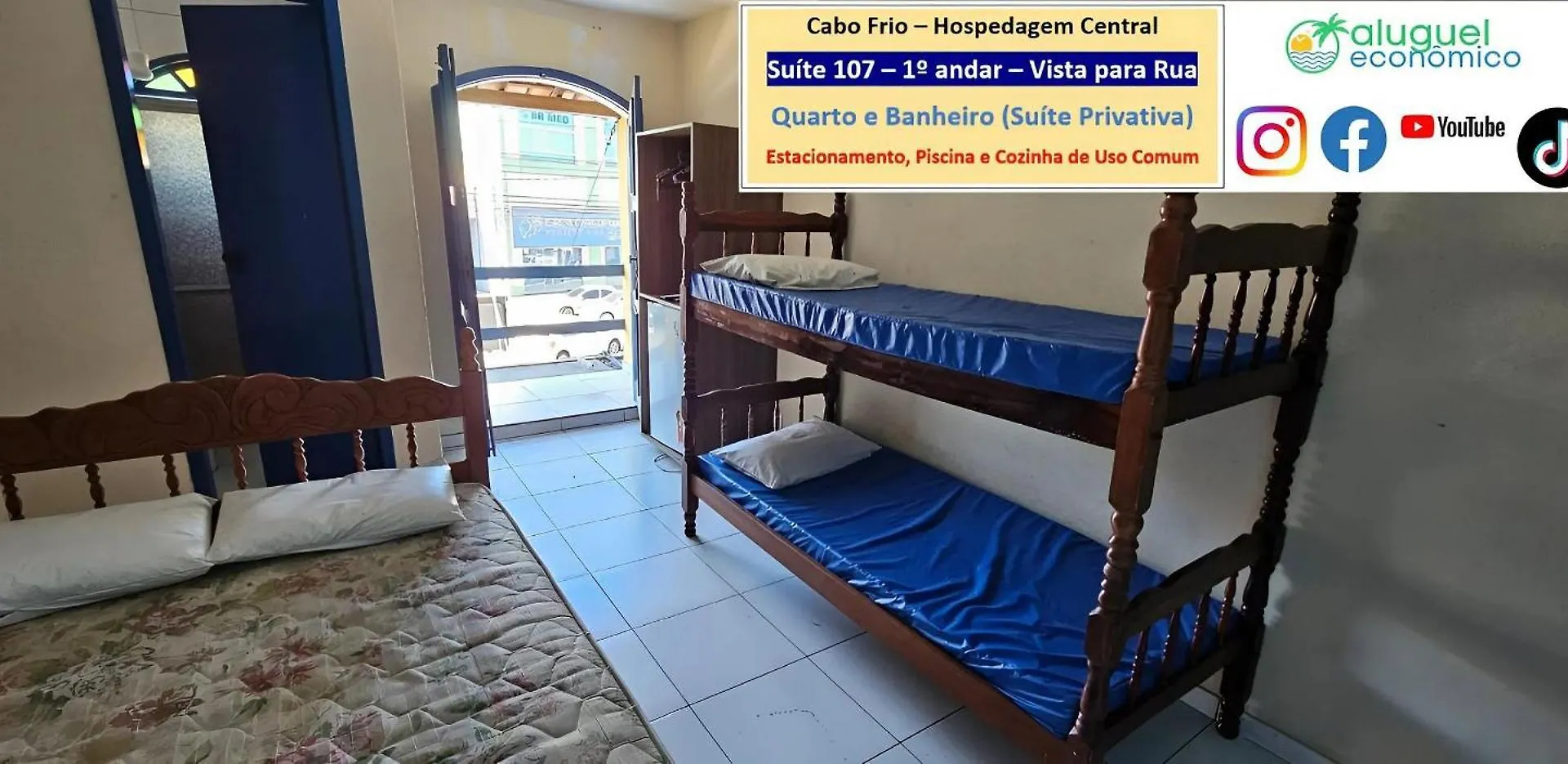 Apartamento Cabo Frio - Hospedagem Central - Aluguel Economico
